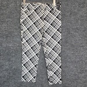 7th Avenue‎ The Audrey Pant Slim Leg Crop Size 8 Black White Stretch NWT